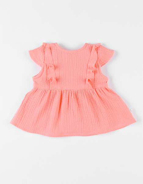 Blouse à manches courtes, corail